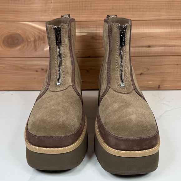 UGG Women Cityfunc Zip Water-Resistant Platform Bootie‎ Hickory Suede Size 12 - Picture 5 of 15